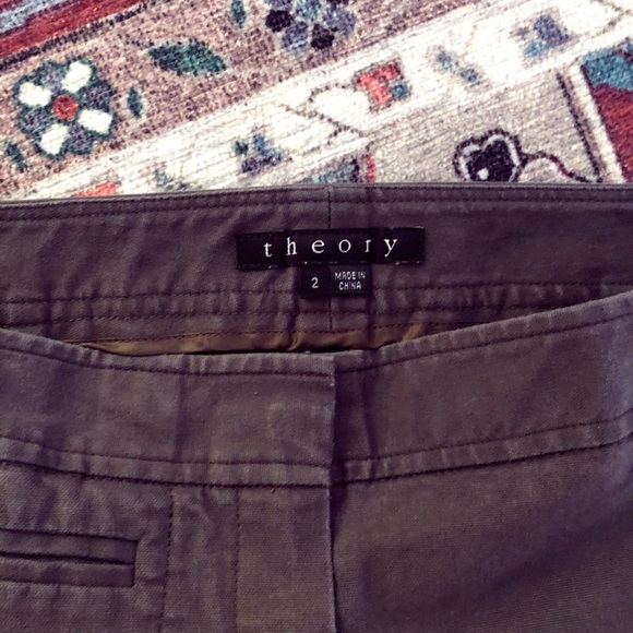 THEORY | brown cropped khakis - Picture 2 of 3